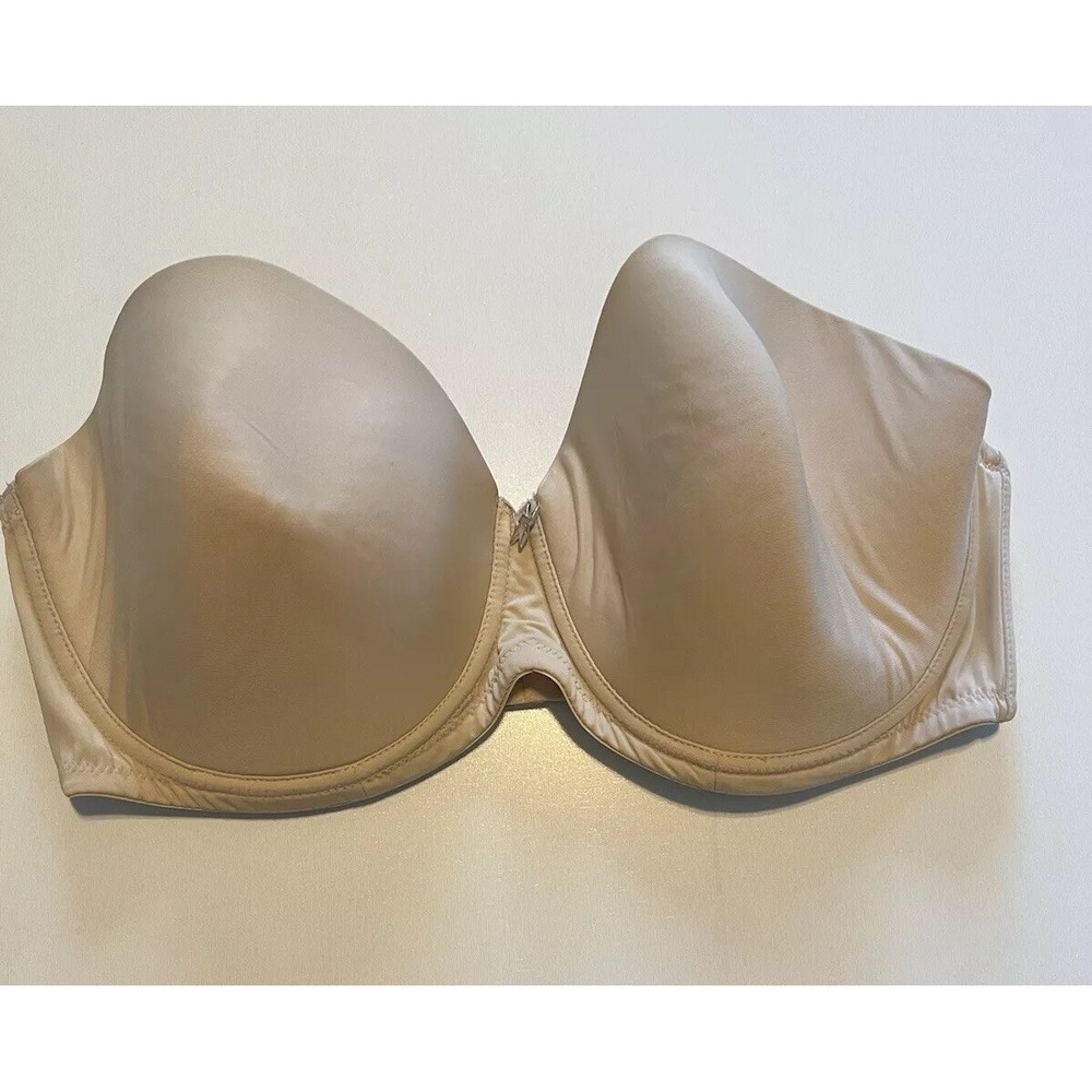 FREDERICK'S OF HOLLYWOOD WOMENS STRAPLESS BRA NUDE TAN APPROX. SIZE 34DD